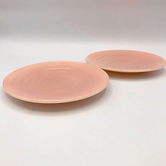 Vintage Hazel Atlas Pastel Pink Moderntone Platonite SAUCERS ONLY (2) - Picture 6 of 9